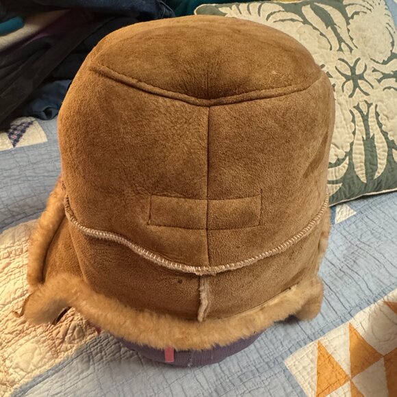 Chris Gurdol Tan Shearling Trapper Cap Size 7 to 7 1/8 - Picture 6 of 6